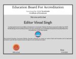Editor Vinod Singh